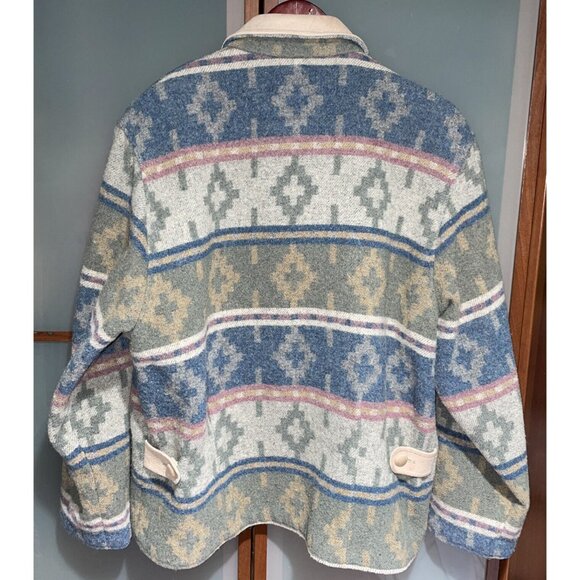 Vintage The Woolrich Woman’s Wool Southwestern Aztec Navajo Jacket Coat Size L - Picture 2 of 10